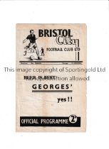 BRISTOL CITY V EXETER CITY 1947 Programme for the League match at Bristol City v Exeter 18/1/1947,