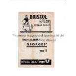 BRISTOL CITY V EXETER CITY 1947 Programme for the League match at Bristol City v Exeter 18/1/1947,