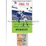 1951 FA CUP FINAL Programme and seat ticket for Newcastle United v Blackpool. Programme has a very