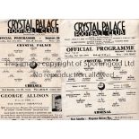 CRYSTAL PALACE Five home programmes v Arsenal 28/10/1944, slightly creased and small tape on the