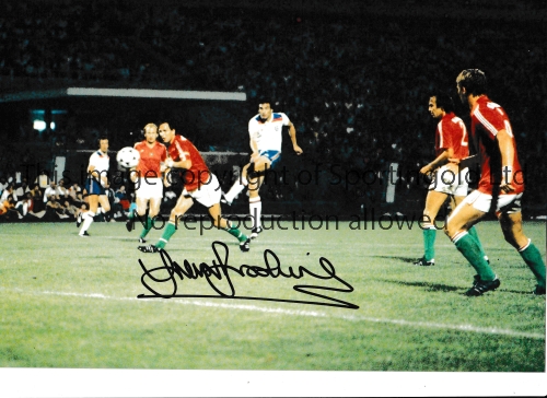 TREVOR BROOKING / AUTOGRAPHS Three 12 X 8 photos scoring & celebrating after scoring a wonder-goal