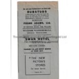 WYCOMBE WANDERERS V SOUTHALL 1935 FA CUP Programme for the tie at Wycombe 19/10/1935, slightly