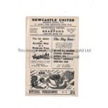 NEWCASTLE UNITED V BRADFORD PARK AVENUE 1947 Programme for the League match at Newcastle 10/5/