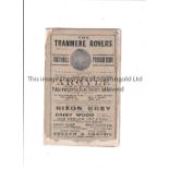 TRANMERE ROVERS Programme for the home West Cheshire League match v Chester 25/4/1914. Volume 1