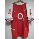 LAUREN / MATCH WORN ARSENAL SHIRT Red with white short sleeves shirt for the 2002 Community Shield