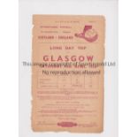 SCOTLAND V ENGLAND 1958 British Railways handbill for the match in Glasgow 19/4/1958, minor wear