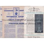 1960/1 TOTTENHAM HOTSPUR Seventeen programmes for games at Spurs in 1960/1. Some with usual