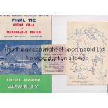 1957 FA CUP FINAL ASTON VILLA V MANCHESTER UNITED Three items for the FA Cup Final on 4/5/1957.