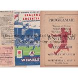 1951 ENGLAND V ARGENTINA Original programme and ticket. Plus an unusual pirate programme by Pugh and