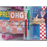 CROATIA V WALES 2010 Programme, 2 Press lanyard passes and a Wales FA media information for the