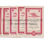 ARSENAL RESERVES 1948/9 Five programmes for the Combination Cup games at Arsenal in 1948/9 v