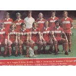 MIDDLESBROUGH AUTOGRAPHS 1974/5 Double page magazine colour team group with the Division 2 trophy,