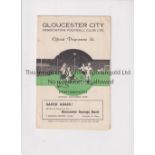 GLOUCESTER CITY V PORTSMOUTH 1954 Programme for the first match with 'improved' floodlighting at