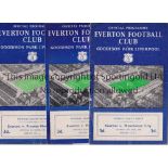 EVERTON 1957/8 Thirteen home programmes for Everton in 1957/8 season. Slight folds and occasional