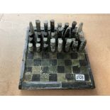 A vintage carved stone chess set - NO RESERVE