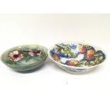 A Moorcroft bowl and a Studio art pottery bowl dec