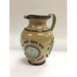 A Victorian Doulton Lambeth motto jug with the ver