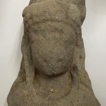 A large carved stone remnant possibly Indian origi