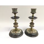 A pair of fine quality Doulton Lambeth candlestick