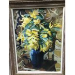 A retrospective copy oil on canvas of Sunflowers b