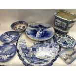 A collection of blue and white ceramics - NO RESER