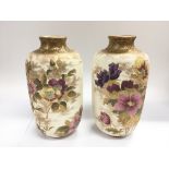 A pair of Victorian Doulton US Patent Burslem vase