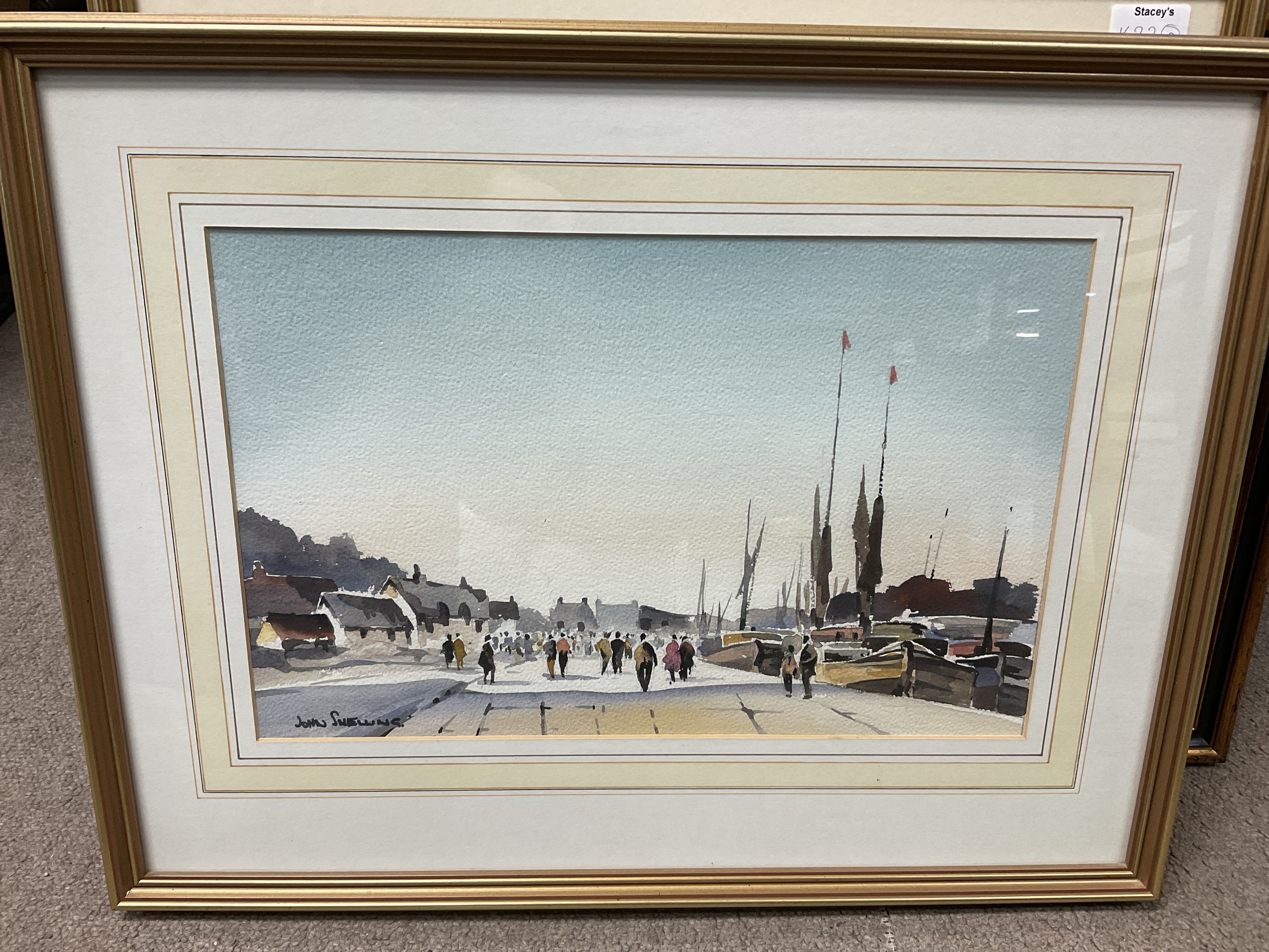 John Snelling, 2 gilt framed local watercolours ti