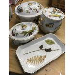 Four Royal Worcester serving dishes decorated with