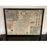 A John Speed Map of Northamptonshire C.1663 sold b