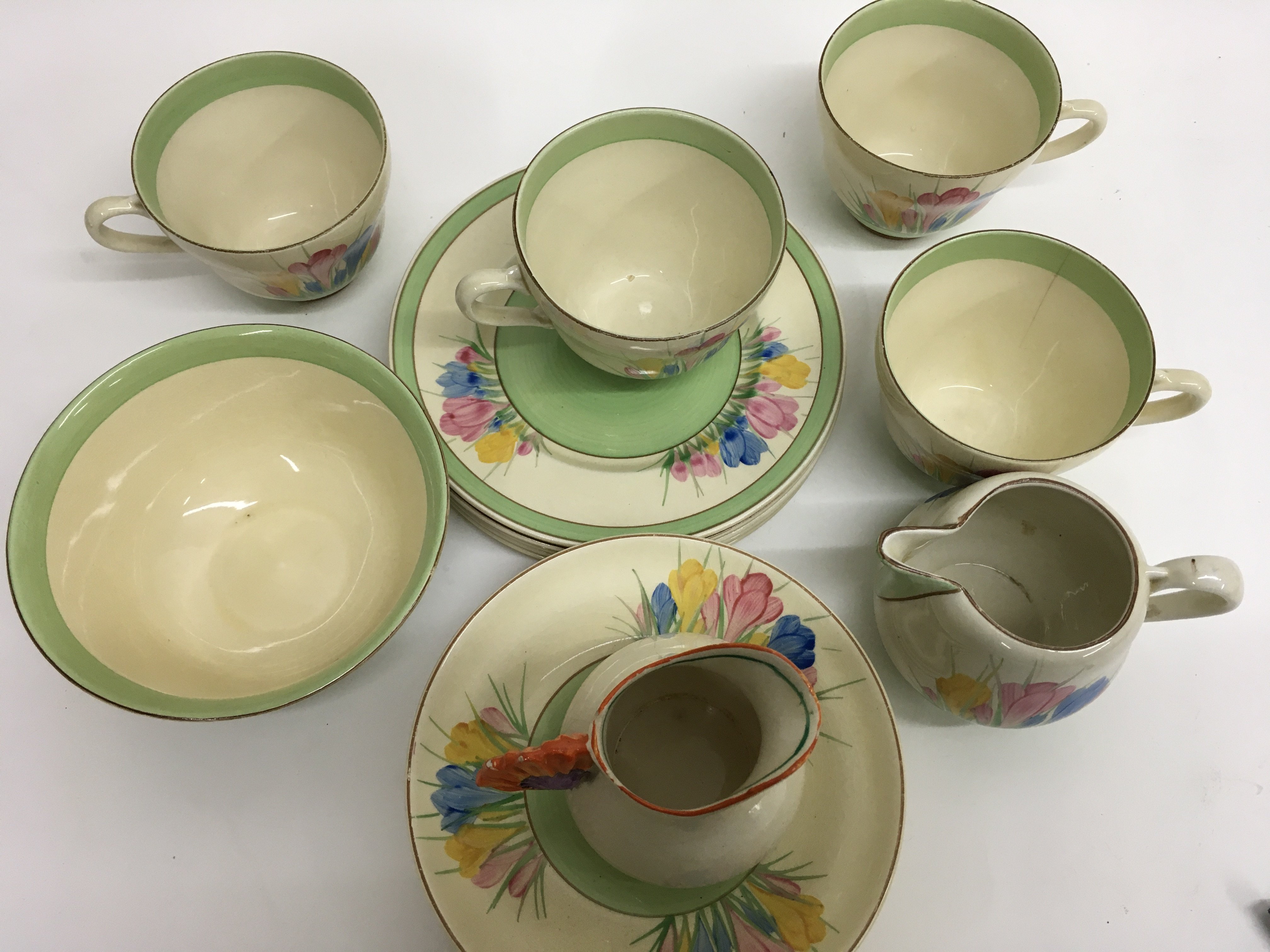 A Clarice Cliff spring crocus tea set comprising f - Bild 4 aus 4