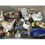 A box of mixed assorted china items including Pool
