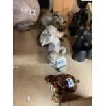 A collection of collectors animal figures includin