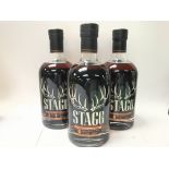 Three 750ml Stag junior