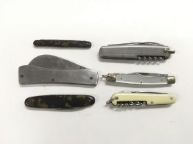 Six vintage penknives.