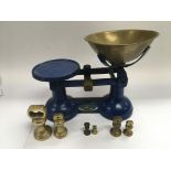 A set of vintage brass weighing scales 'The Viking