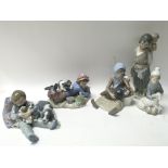 Five Lladro figures titled: Sweet Dreams, Shepherd