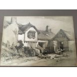 Two later framed 19th century sketches English rur