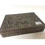 A 20th century carved hardwood Chinese box. 30cmx2