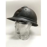 A WW1 French M15 Adriane helmet with infantry insi