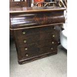 A French ll Empire mahogany wash stand with a hing