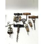 A Collection of vintage corkscrews.