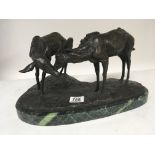 WITHDRAWN - A 20th century bronze in the form of two Fallow de