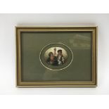 A small framed and glazed porcelain plaque, approx