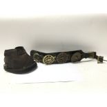 Victorian horse strap with four original brasses a