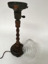 A 1920s side lamp with glass shade - NO RESERVE