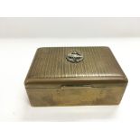 A WW2 period brass cigarette case with Royal Tank