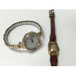 One 9ct gold ladies watch and one other unmarked g