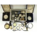 A collection of vintage gents and ladies watches, some silver along with various makes including an
