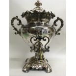 A Victorian silver plated samovar. Height 45cm app