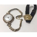 Two 9ct gold vintage wrist watches.